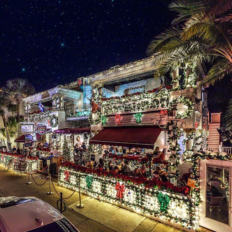 The Tini Martini Bar decorated with holiday lights